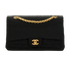Medium Double Flap, &pound;2,800, Handbags, Black, Fabric, Front view